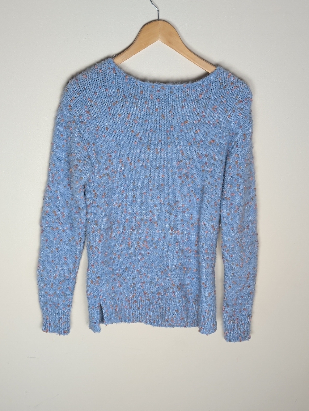 Ricki’s Pastel Blue Speckled Marled Tweed Knit Cozy Jumper Size Xs